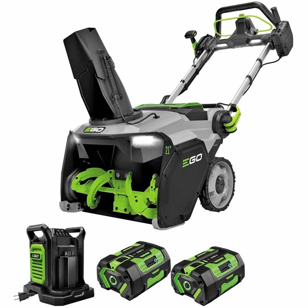 EGO Power+ 21-inch Single-Stage Snow Blower Kit with Two 6.0Ah Batteries and Dual-Port Charger