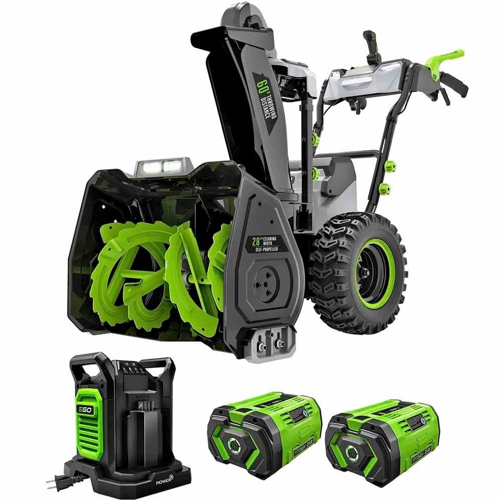 EGO Power+ 28-inch Self-Propelled 2-Stage Snow Blower Kit with Two 12.0Ah Batteries