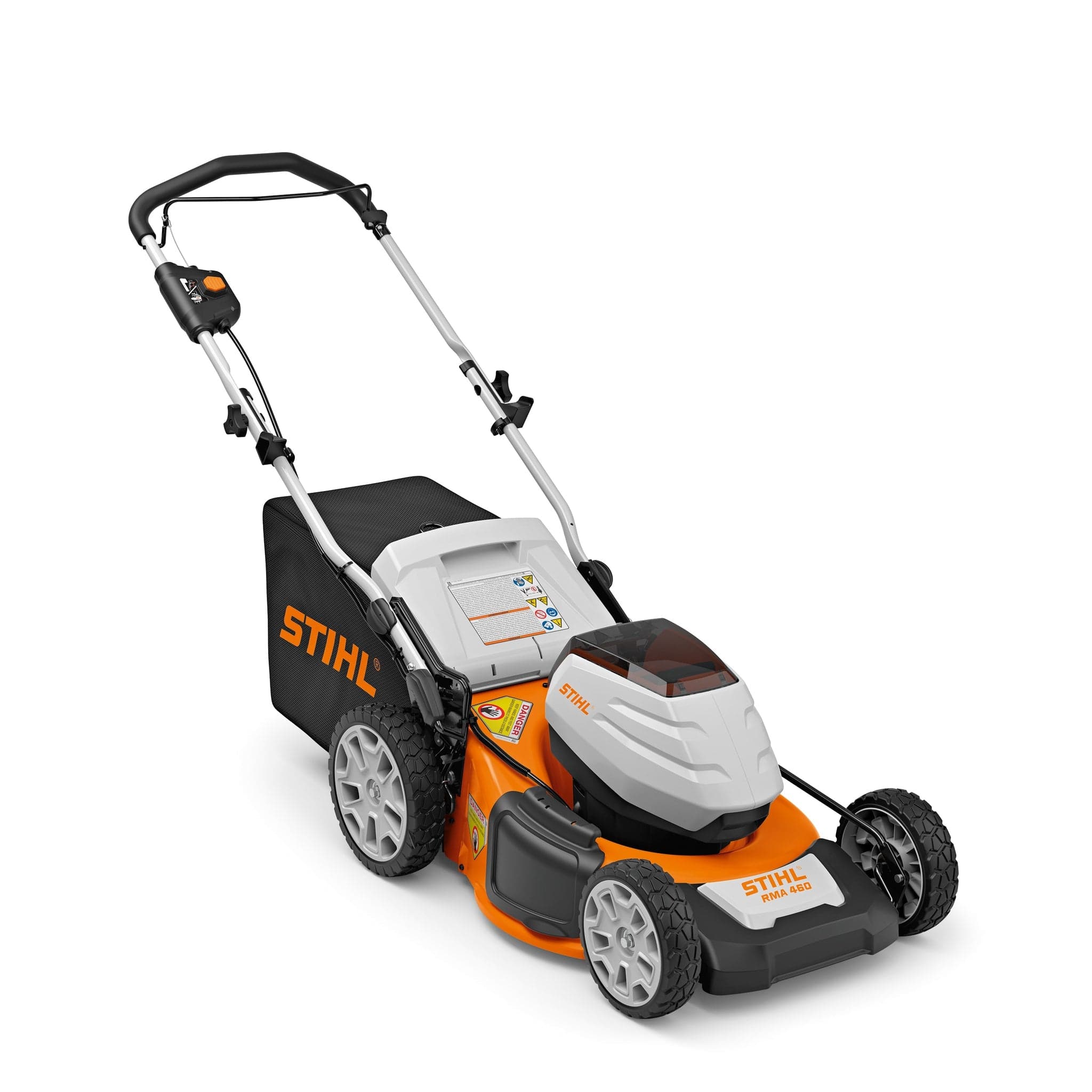 stihl-rma-460-cordless-push-lawn-mower-kit-ak-system-1.jpg: STIHL RMA 460 cordless push lawn mower with AK 30 battery and steel deck