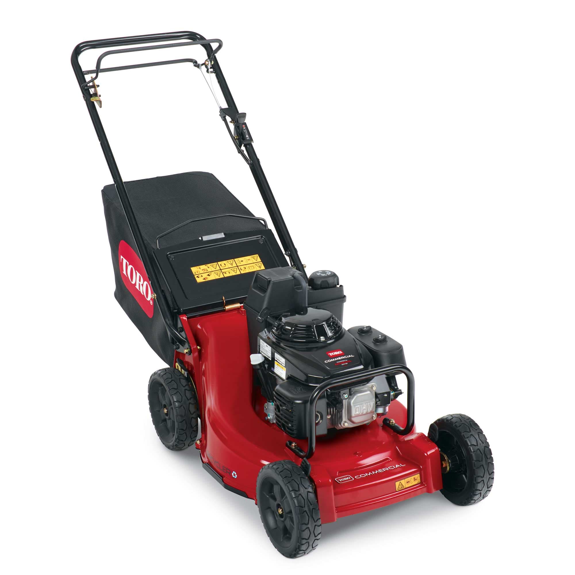 toro-21-heavy-duty-self-propelled-gas-lawn-mower-bbc-start-honda-commercial-engine-1.jpg: Toro 21 inch Heavy Duty self-propelled commercial gas lawn mower with Honda engine and BBC blade control
