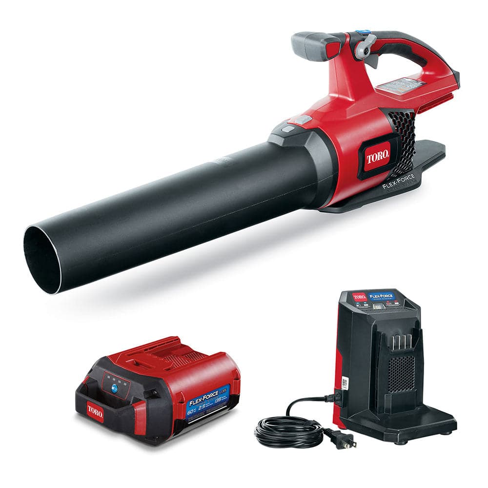 toro-60v-max-cordless-brushless-leaf-blower-with-2.5ah-battery-1.jpg: Toro 60V MAX cordless brushless leaf blower with 2.5Ah battery and charger